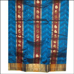 Click Here For Bigger Zoom - Multicolor Pattu Parikini with contrast border  DSE-2