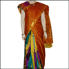 Multicolor Pattu Parikini-Ooni Set with Mustard Border (SSV-49) - Click here to View more details about this Product
