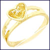 Gold (22k ) Heart  Ring -heart ring with cz stone decoration - p03008 - Click here to View more details about this Product