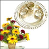 Silver Peacock  with flowers - Click here to View more details about this Product