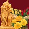 RadhaKrishna n Flower arrangement - Click here to View more details about this Product