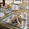 Set of Hand Block Printed Table Mats with 6 Napkins - Click here to View more details about this Product