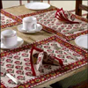 Set of Hand Block Printed Table Mats with 6 Napkins - Click here to View more details about this Product