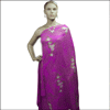 Majenta colour 60gms Georgete Embroidery Saree ACS-19 - Click here to View more details about this Product