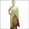 Cream Yellow  & Brown combination party saree (ACS-21) - Click here to View more details about this Product