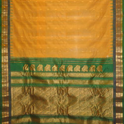 Click Here For Bigger Zoom - Gadwal Seico Saree -Mustard colour  GS-1