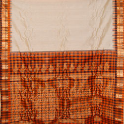 Click Here For Bigger Zoom - Gadwal Seiko Saree  - Half White Colour GS-3