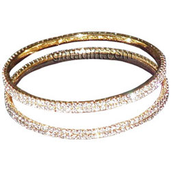 Click Here For Bigger Zoom - American Diamond Stone Bangles Set 2