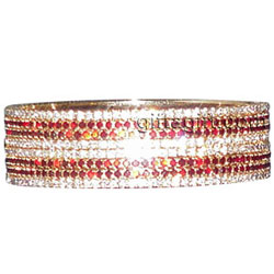Click Here For Bigger Zoom - American Diamond Stone Bangles Set 7