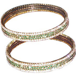 Click Here For Bigger Zoom - American Diamond Stone Bangles Set 8