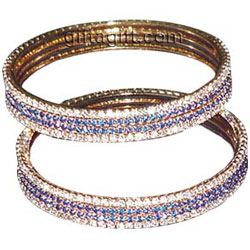 Click Here For Bigger Zoom - American Diamond Stone Bangles Set 9