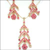Multi colored semi precious silver plated set - Click here to View more details about this Product