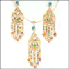 Multi colored semi precious silver plated set - Click here to View more details about this Product