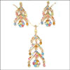 Multi colored semi precious silver plated set - Click here to View more details about this Product