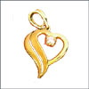 Diamond Pendant - double heart solitaire - Click here to View more details about this Product