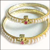 Button Shape Pearl  bangles - Click here to View more details about this Product