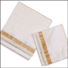 Off white Pure Silk Dhoti and Angavastram - Click here to View more details about this Product