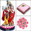 Cake n Radhakrisha Idol - Click here to View more details about this Product
