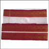 White Khadi Dhoti with  Red Zari  border - Click here to View more details about this Product