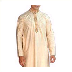 Click Here For Bigger Zoom - Off-White Silk Kurta Pyjama