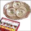 Special Hamper -Round shape plate with 3 bowls - Click here to View more details about this Product