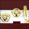 Cufflinks Set & Tie Pin (Gold Plated) - Click here to View more details about this Product