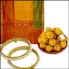 Designer saree + Pearl bangles +500gms laddu - Click here to View more details about this Product
