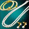 Pearl mala with Bangles and Earrings - Click here to View more details about this Product
