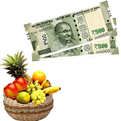 "Fruit Basket, Cash Gift Voucher  - Rs 1000 - Click here to View more details about this Product