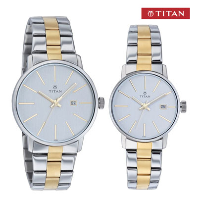 titan couple watches leather belt