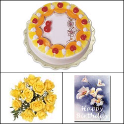 "Cake n Flowers - Yellow Combo - Click here to View more details about this Product