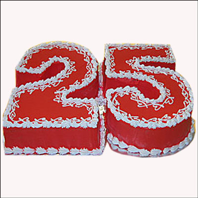 25Th Birthday Number Cake - CakeCentral.com