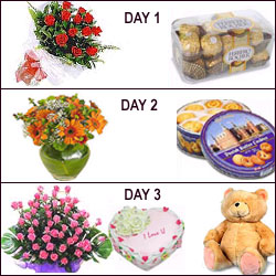 "6 Red Roses arranged in a  Small  Crystal vase. - Click here to View more details about this Product