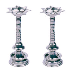 "Silver Lamp Stands - 2 no - Click here to View more details about this Product