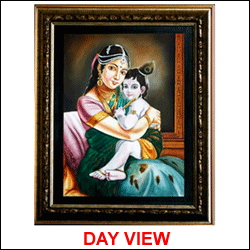 "Yashoda Krishna - Day n Night View - Size (13x16 Inches) - Click here to View more details about this Product
