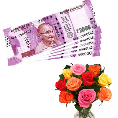 "Cash - Rs. 10,001 with flowers - Click here to View more details about this Product