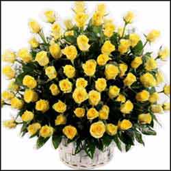 "Flower Arrangement with Yellow gerberas - Click here to View more details about this Product