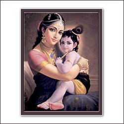 "Yashoda Krishna Glow Paint portrait -  Size (15x12 Inches) - Click here to View more details about this Product