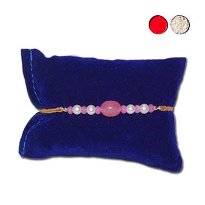 "Radiant Pearl Rakhi - JPJUN-23-026 -code_026(Single Rakhi) - Click here to View more details about this Product