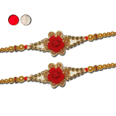 "Designer Fancy Rakhi - FR- 8150 A - Code 050  (2 RAKHIS) - Click here to View more details about this Product