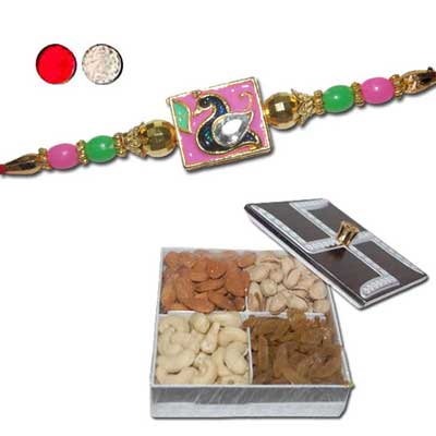 "Rakhi - FR- 8190 A (Single Rakhi), ShubhMangal Dry Fruit Box -DFB2000 - Click here to View more details about this Product
