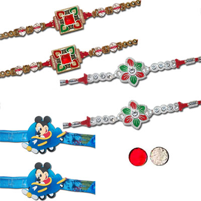 "Set of Rakhis - code 01 - Click here to View more details about this Product