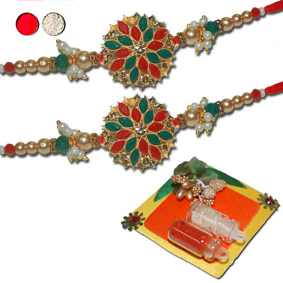 "AMERICAN DIAMOND (AD) RAKHIS -AD 4220 A- CODE-024 (2 RAKHIS) - Click here to View more details about this Product