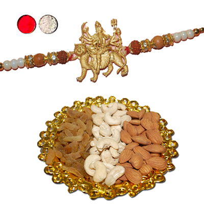 "Rakhi - ZR-5400 A (Single Rakhi) , Dryfruit Thali - code RD500 - Click here to View more details about this Product