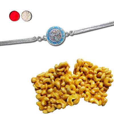 "Rakhi - SIL-6190 A (Single Rakhi), 250gms KajuPakam Sweet - Click here to View more details about this Product