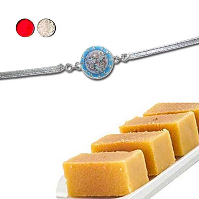 "Rakhi - SIL-6190 A (Single Rakhi), 500gms of Milk Mysore Pak - Click here to View more details about this Product
