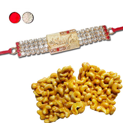 "Rakhi - SR-9410 A (Single Rakhi), 250gms of KajuPakam Sweet - Click here to View more details about this Product