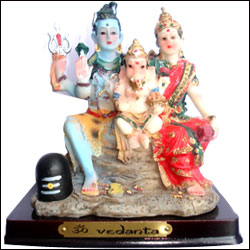 "Siva Parvathi and Ganesh idol -code001 - Click here to View more details about this Product