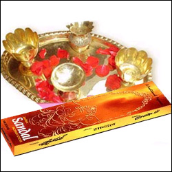 "Special Puja Thali  with Incense sticks - Click here to View more details about this Product