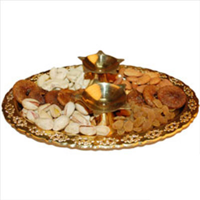 "Diwali Dryfruit Thali - codeD01 - Click here to View more details about this Product